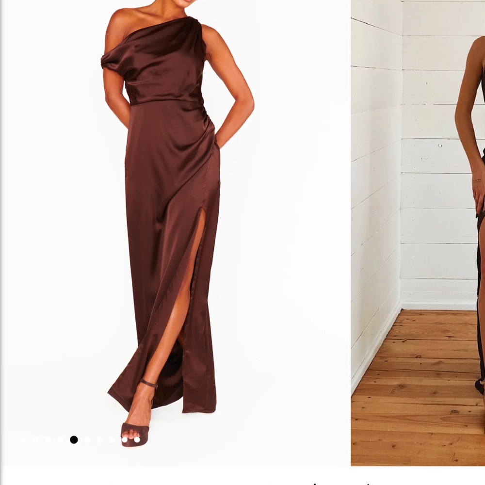 NWT show me your mumu Brown One-Shoulder Dress